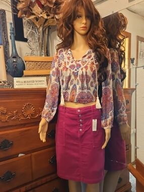 NWT Pilcro Talia Corduroy Mini Skirt